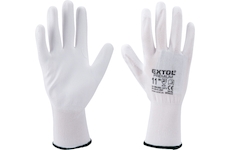 EXTOL PREMIUM 8856630 rukavice z polyesteru polomáčené v PU, bílé, velikost 8