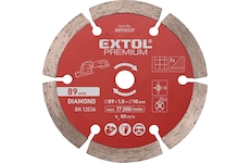 EXTOL PREMIUM 8893022F kotouč diamantový, řezný, segmentový, 89×1,0×10mm