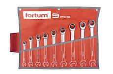 FORTUM 4720104 klíče ráčnové očkoploché, sada 9ks, 8-19mm