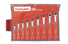 FORTUM 4720104 klíče ráčnové očkoploché, sada 9ks, 8-19mm