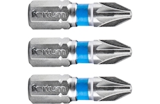 FORTUM 4741302 hrot křížový pozidriv, sada 3ks, PZ 2x25mm, S2