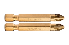 FORTUM 4741382 hrot křížový pozidriv, sada 2ks, PZ 2x50mm,titan. úprava, S2