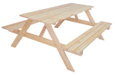 Rojaplast PIKNIK zahradní set dřevěný SE SKLOPNÝMI LAVIČKAMI - 180 cm - přírodní 245/22