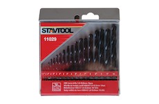 Stavtool P11029A Sada vrtáků do kovu černé HSS-R | 1-10 mm 19 dílů, PVC obal