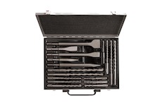 Stavtool P11736 Sada sekáčů a vrtáků SDS PLUS 17 dílů - kovový obal